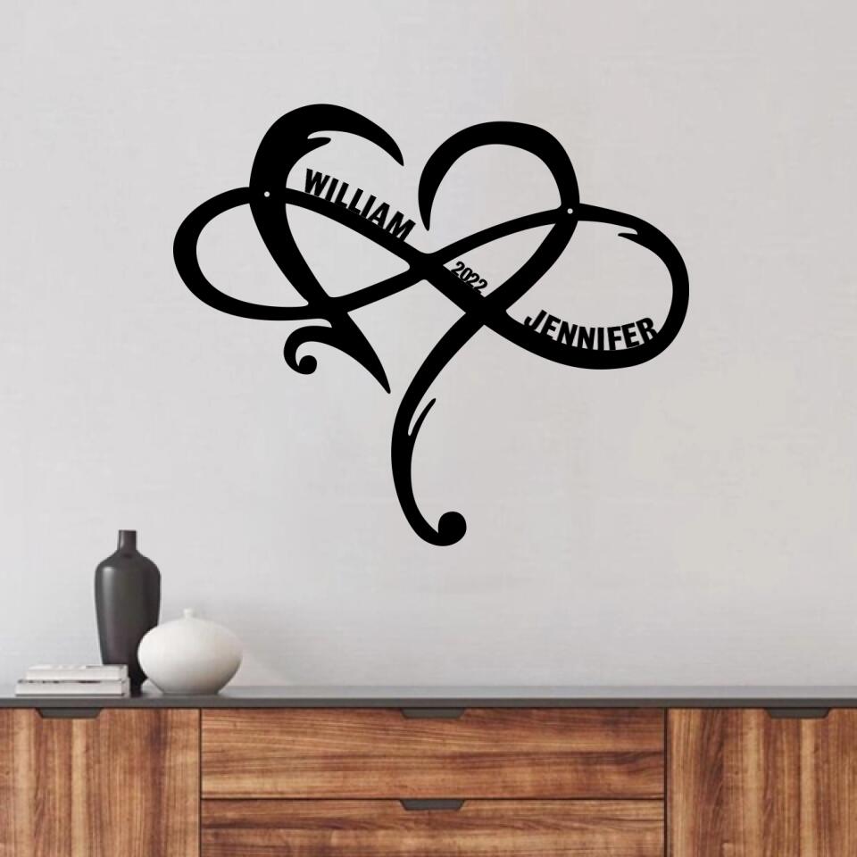Personalized Couple Metal Monogram Sign - Valentine's Day Gift Idea For Couple