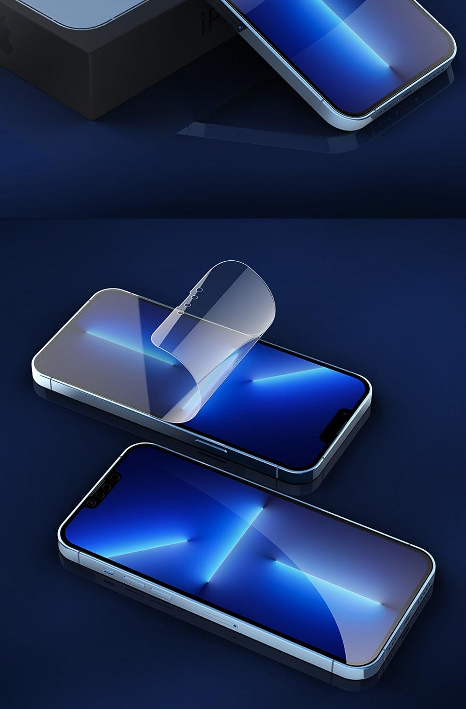 Full Cover Film For iPhone 13 12 11 14 Pro MAX Mini Screen Protector XS Max XR X 7 8 6S Plus SE 2020 Phone Accessories Screen Protector Ultra Strengthened Tempered Glass
