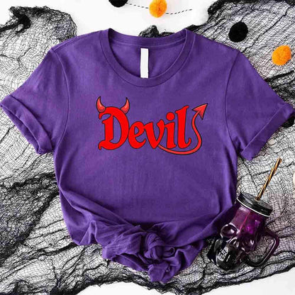 I Put the D in Devil Shirts For Couples Funny Matching Him & Her Halloween T-Shirts