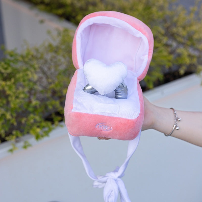 Couple Confession Ring Love Big Diamond Ring Doll Plush Ring Box
