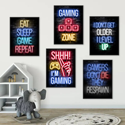 Gamer Quotes Canvas Wall Art
