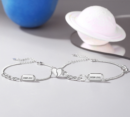 Bonded Hearts Silver Bracelets