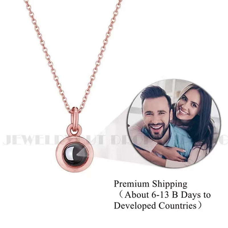 Custom Photo Projection Necklace in 100 Languages
