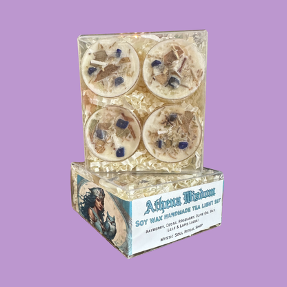 Athena Goddess Tea Light Candle Set