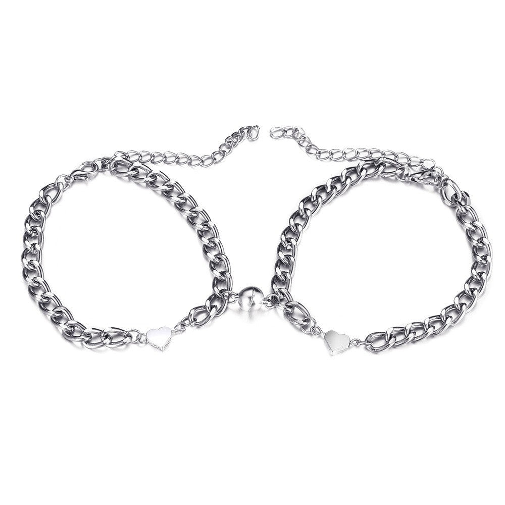 Couple Magnetic Heart Bracelet