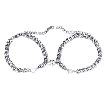 Couple Magnetic Heart Bracelet
