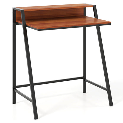2 Tier Computer Desk PC Laptop Table Study Writing Home Office Workstation New