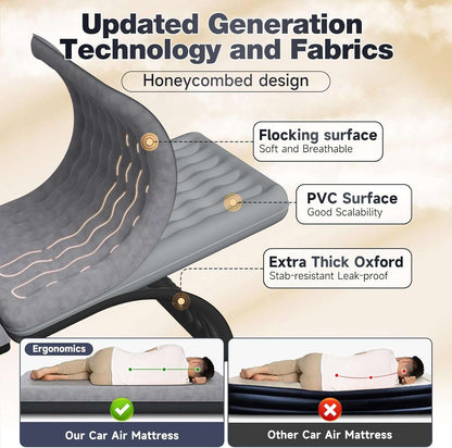 Thicken Backseat SUV/Car/Truck Air Mattress Air Bed Inflatable SUV Truck Mattress -24'' Width/Grey