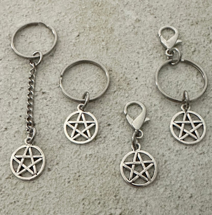 Witchy Pentacle Zipper Pull Bag Charm Keychain