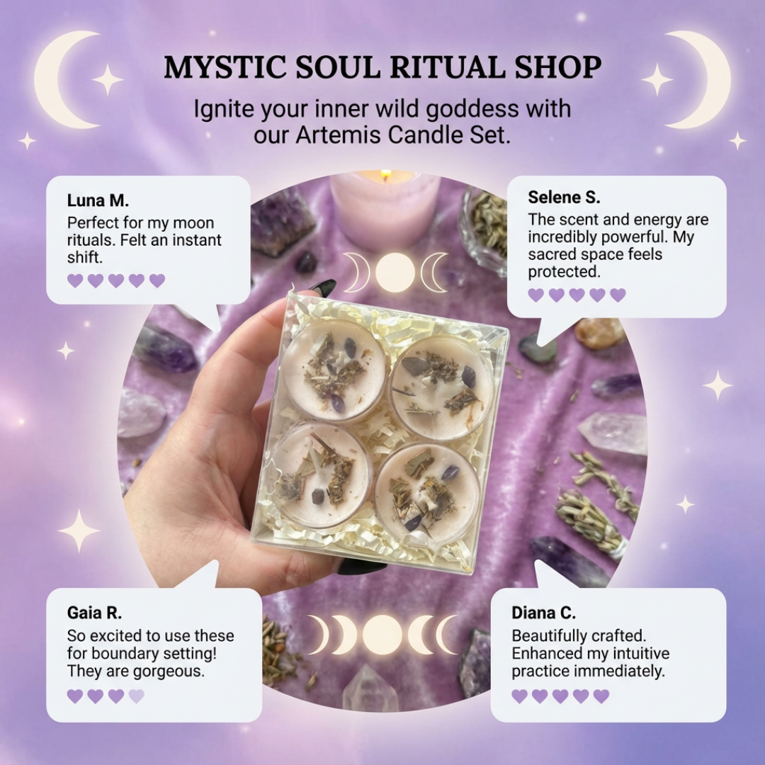 Artemis Goddess Tea Light Candle Set