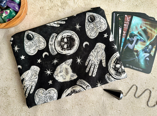 Witchy Tarot Card Bag With Zipper - Tarot Deck Storage Bag