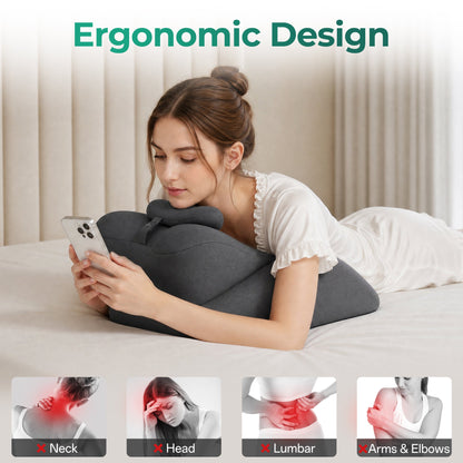 27° Ergonomic Memory Foam Support Pillow for Couples - Grey