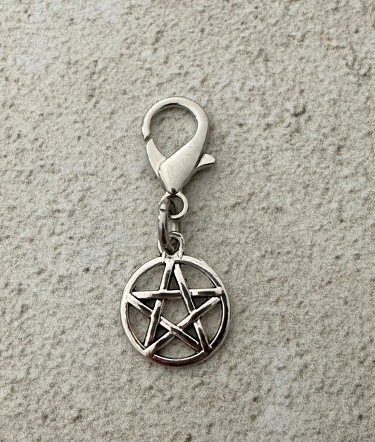 Witchy Pentacle Zipper Pull Bag Charm Keychain
