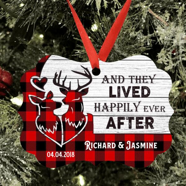 Personalized Old Buck & Sweet Doe Ornament - Best Gift For Couple
