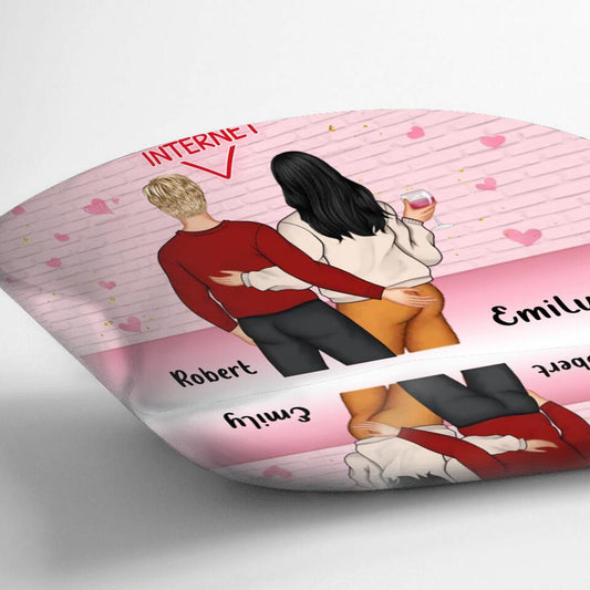 Personalized Couple Pillow Cover - Valentine's Day/Anniversary/Birthday/ Mother's Day Gift For Wife From Husband - You're The Most Wonderful Thing I've Ever Found On The Internet