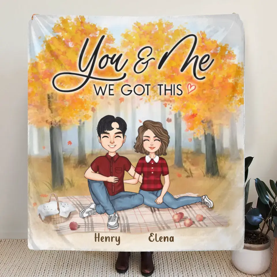 Personalized Couple Fleece Throw Blanket/Quilt - Anniversary Gift Idea For Couple - You & Me We Got This