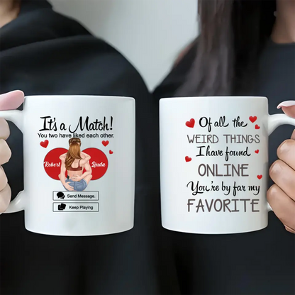 Personalized Couple Coffee Mug - Gift Idea For Couple/Him/Her/Valentine's Day - Of All The Weird Things I Have Found Online