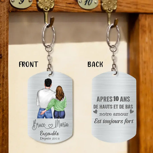 Personalized Couple Aluminum Keychain - Gift Idea For Couple - Juste Toi Et Moi