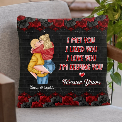 Personalized Couple Pillow Cover - Gift Idea For Couple - Until You Can Hug Me