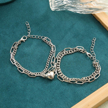 Couple Magnetic Heart Bracelet