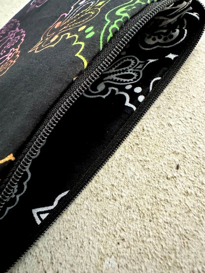 Witchy Rainbow Paisley Tarot Bag Zipper Pouch With Custom Lining Color