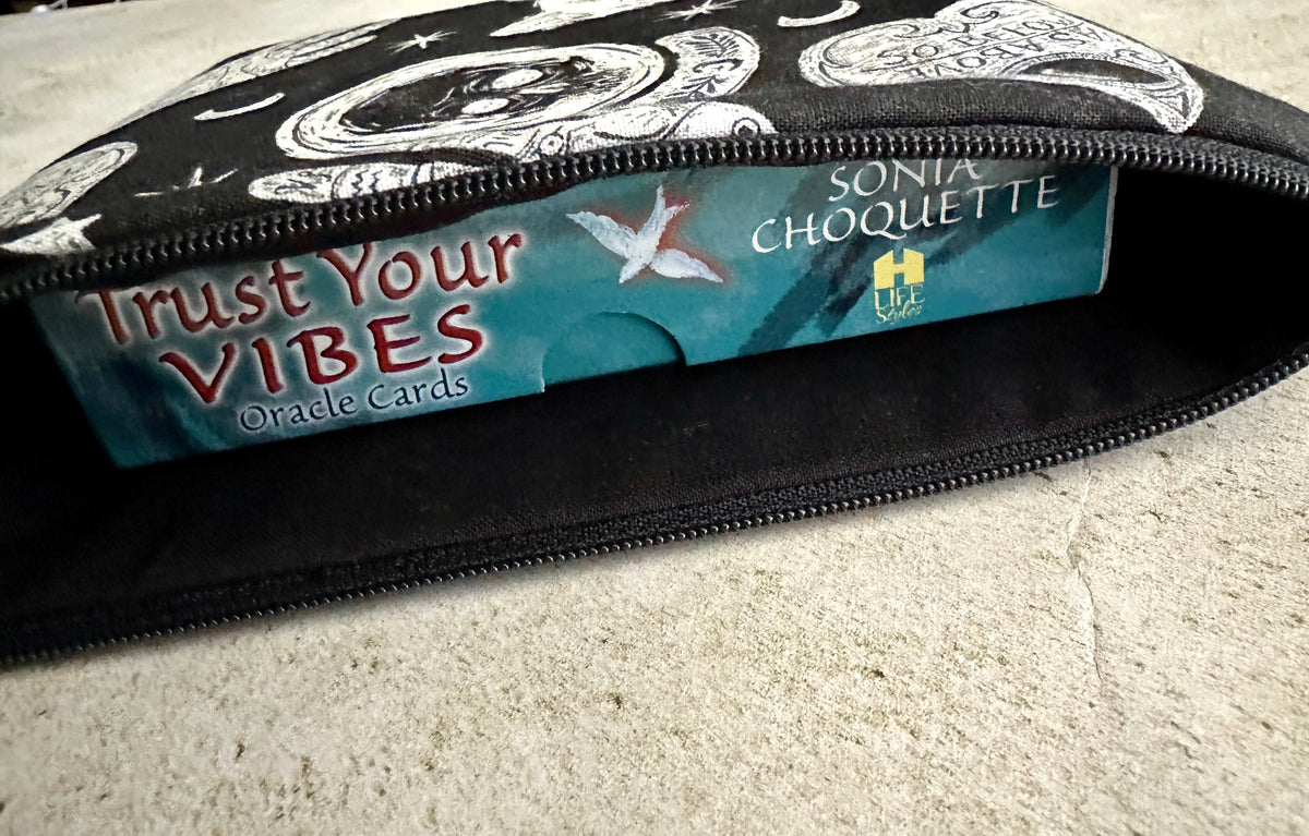 Witchy Tarot Card Bag With Zipper - Tarot Deck Storage Bag