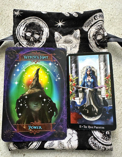 Witchy Tarot Card Bag, Ouija Drawstring Bag