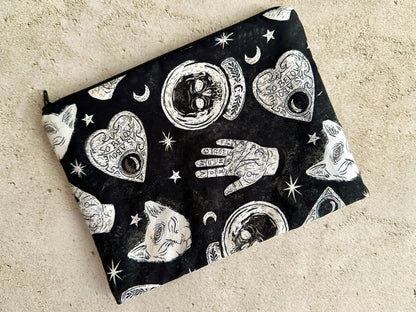 Witchy Tarot Card Bag With Zipper - Tarot Deck Storage Bag