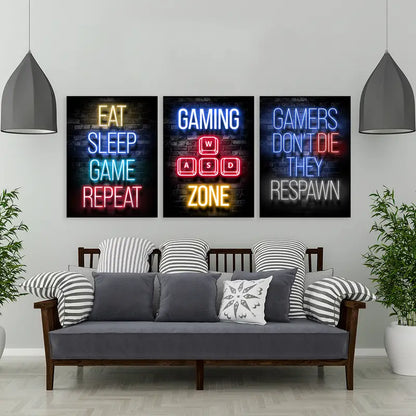 Gamer Quotes Canvas Wall Art