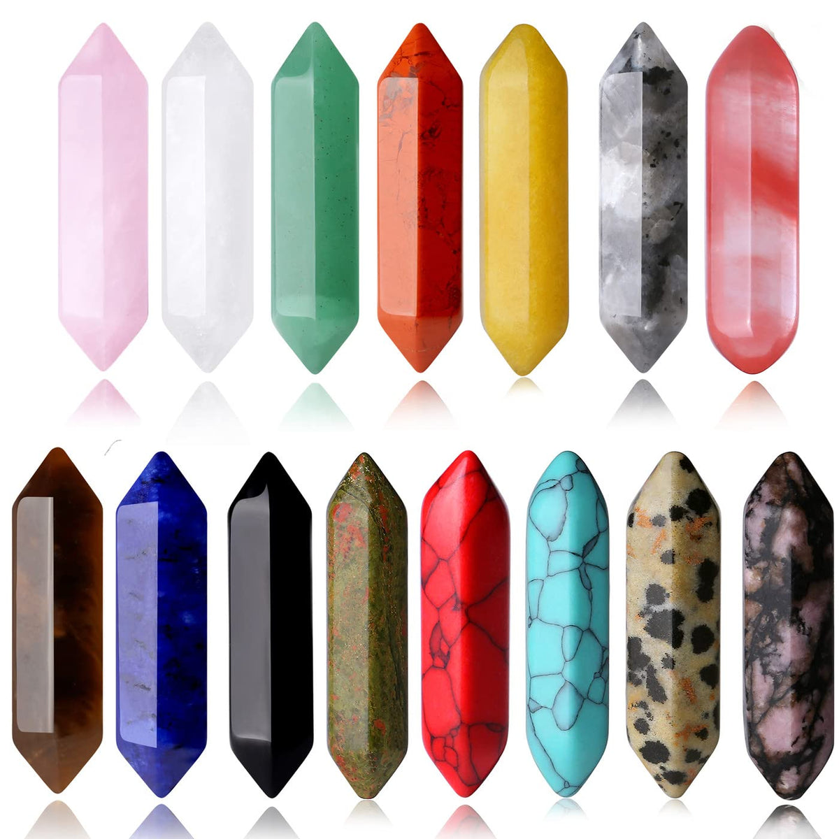 15PCs Chakra Crystal Wand Set