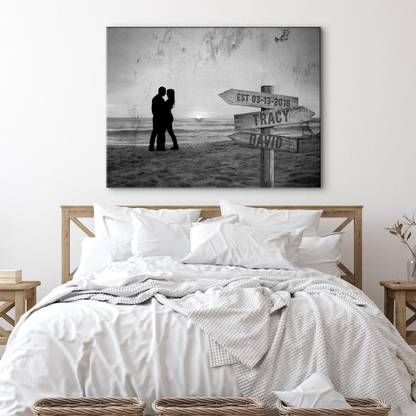 Monochrome Sunset Couple Sign