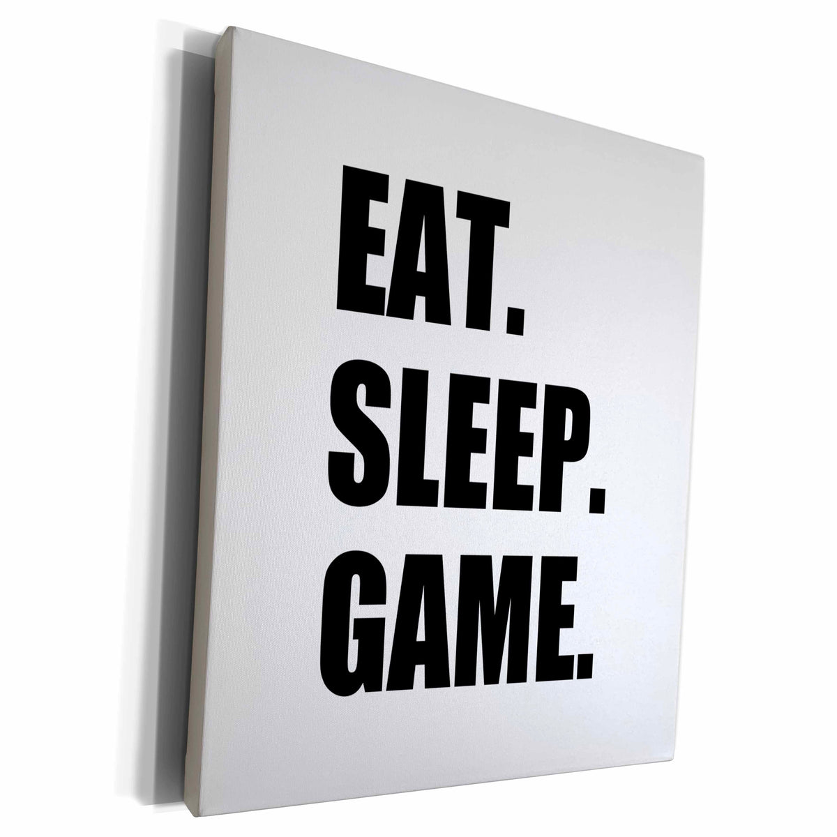 3dRose Eat Sleep Game - fun gifts for gamers - black text -... - Museum Grade Canvas Wrap (cw_180406)