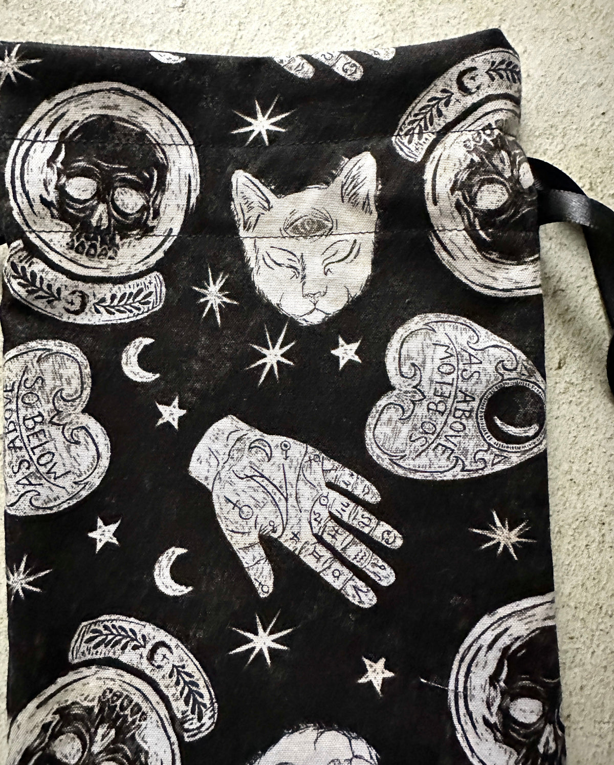 Witchy Tarot Card Bag, Ouija Drawstring Bag