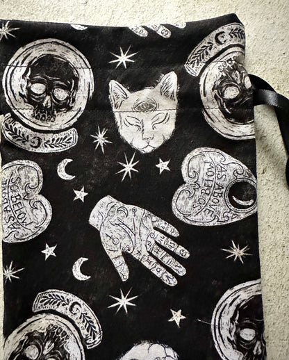 Witchy Tarot Card Bag, Ouija Drawstring Bag