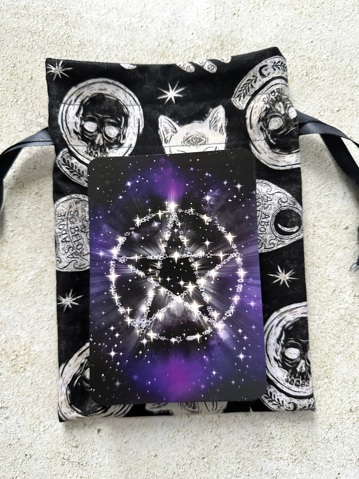 Witchy Tarot Card Bag, Ouija Drawstring Bag