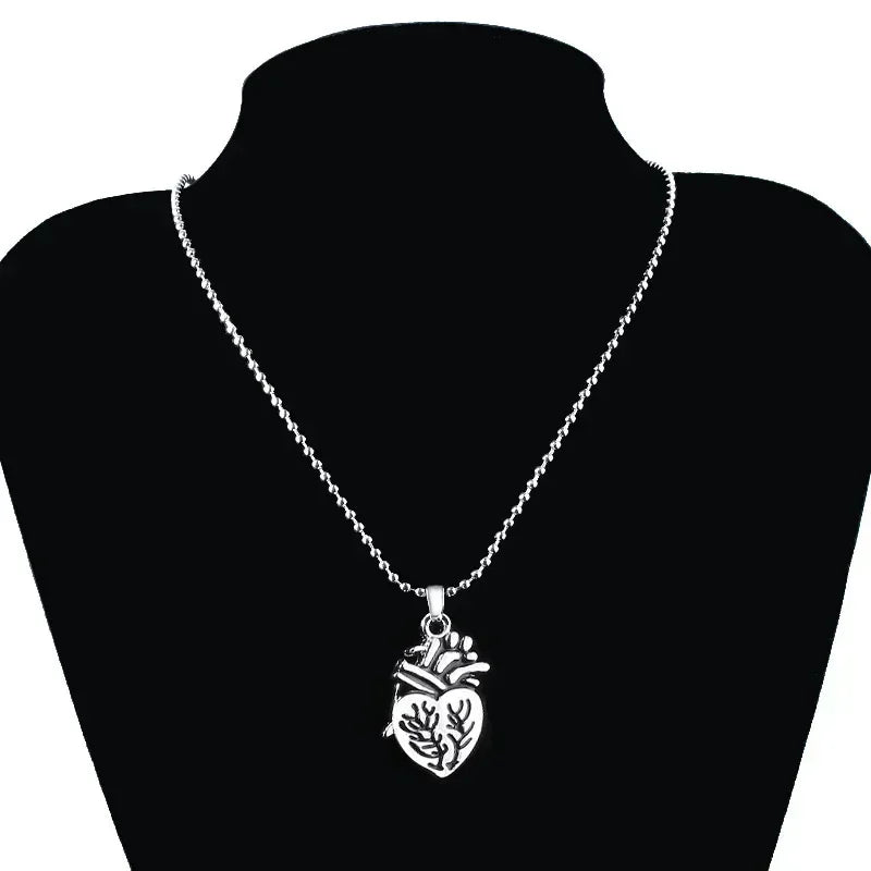 Pair Of Lovers Fashion Puzzle Anatomical Heart Necklaces Pendants Stainless Steel Chain Couple Collares Women Valentine Day Gift