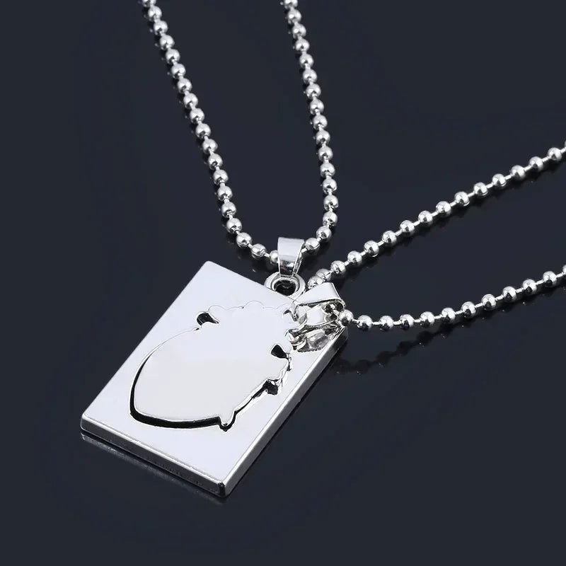 Pair Of Lovers Fashion Puzzle Anatomical Heart Necklaces Pendants Stainless Steel Chain Couple Collares Women Valentine Day Gift