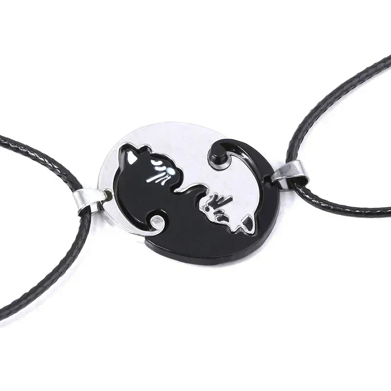 Pair Of Lovers Fashion Puzzle Anatomical Heart Necklaces Pendants Stainless Steel Chain Couple Collares Women Valentine Day Gift