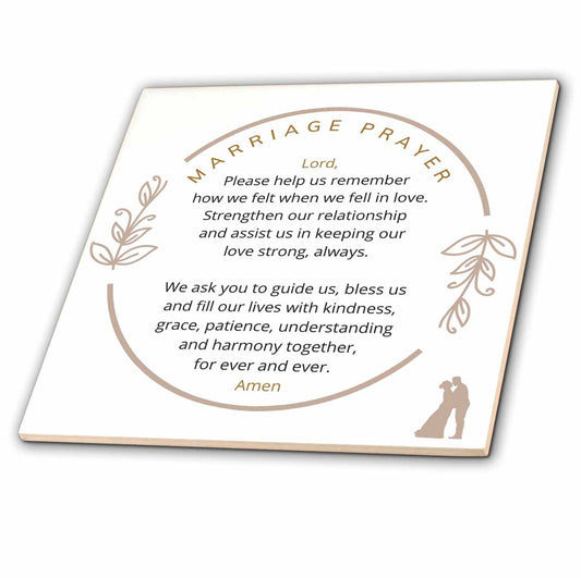 3dRose Marriage Prayer - Wedding Relationship Blessings Quote Engagement Gift - Tiles (ct-366751)