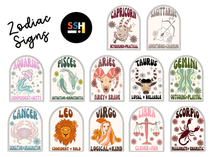 Zodiac Astrology Horoscope Glass Cups