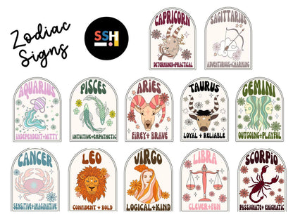 Zodiac Astrology Horoscope Glass Cups