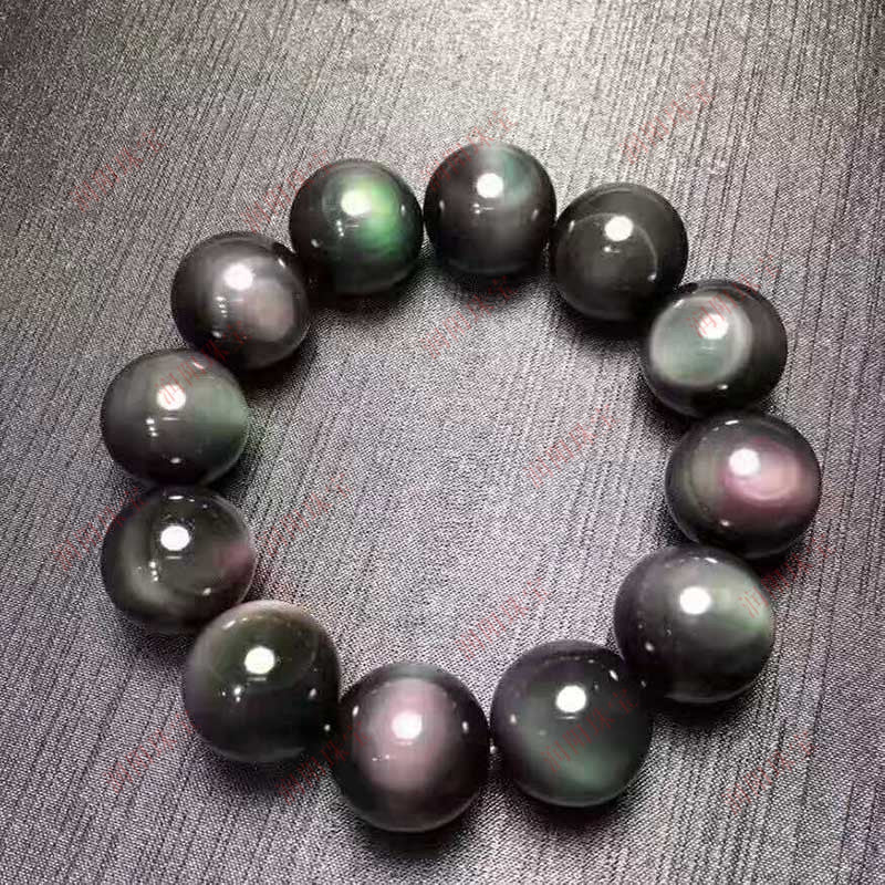 Obsidian Rainbow Eye Crystal Bracelet