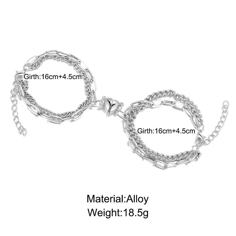 Couple Magnetic Heart Bracelet