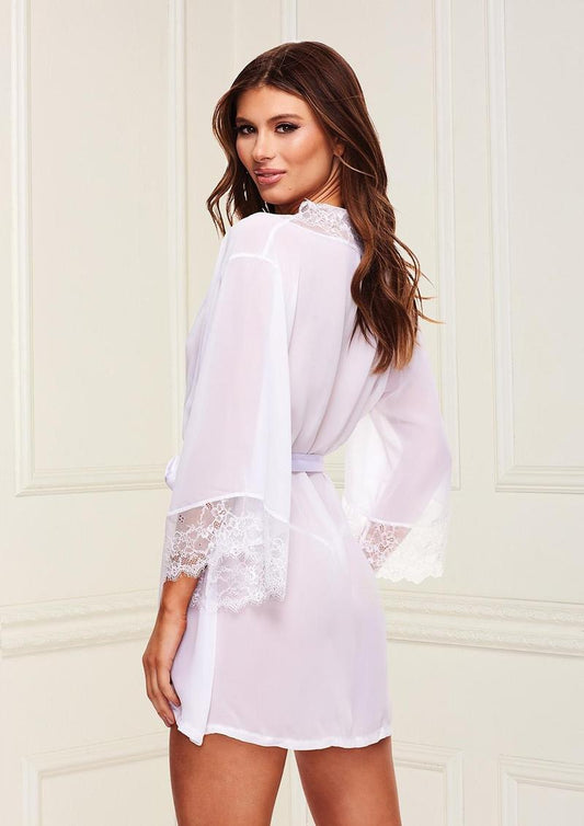 Sheer Chiffon and Lace Robe