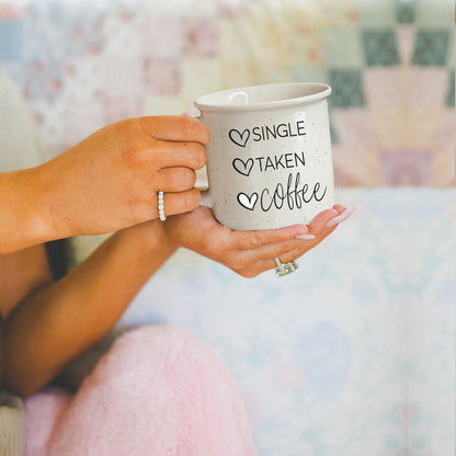 Single Taken Coffee Ceramic Mug 14.5oz Funny Relationship Status Gift