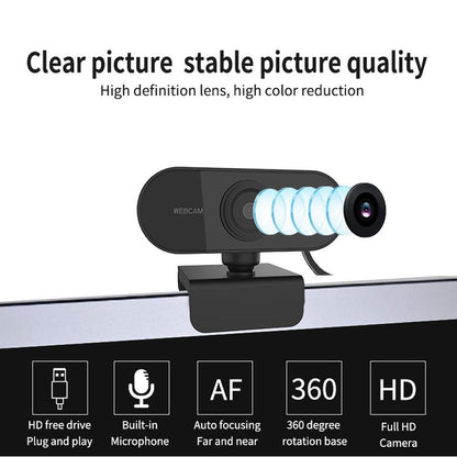 Webcam 1080P web camera with microphone Web USB Camera Full HD For PC computer Live Video Calling Work Conferencing Recording Gaming 3D Noise Reduction